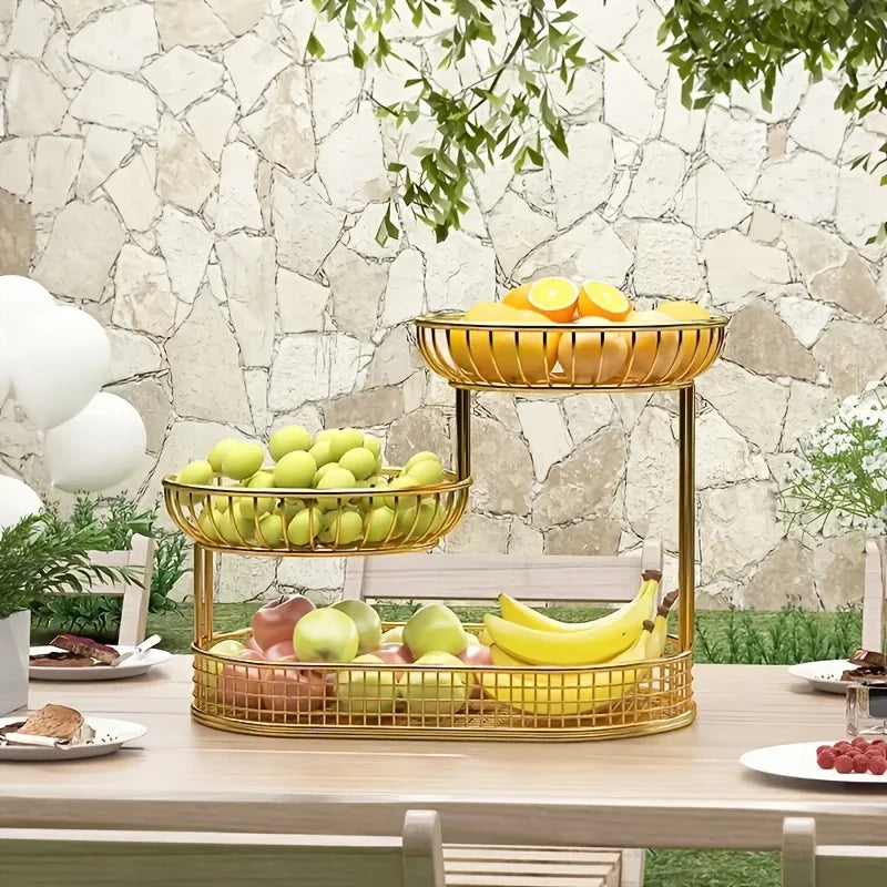 Mehrschichtiger Obstteller – Eisen-Design – Umweltfreundlich
