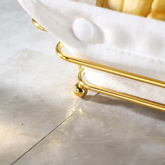 Metall Brotkorb – Goldenes Design – 30x20x10cm