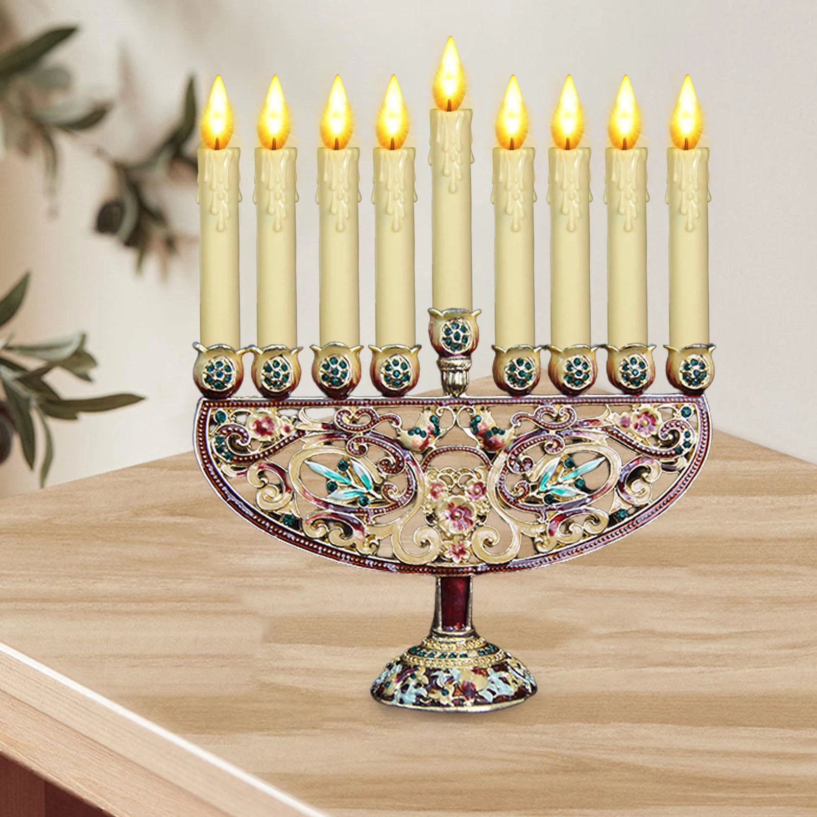 Metall Menorah – Klassisches Zinklegierung Design 17*13*5.5cm