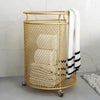 Metall-Wäschekorb – Gold Design – Rollbarer Organizer