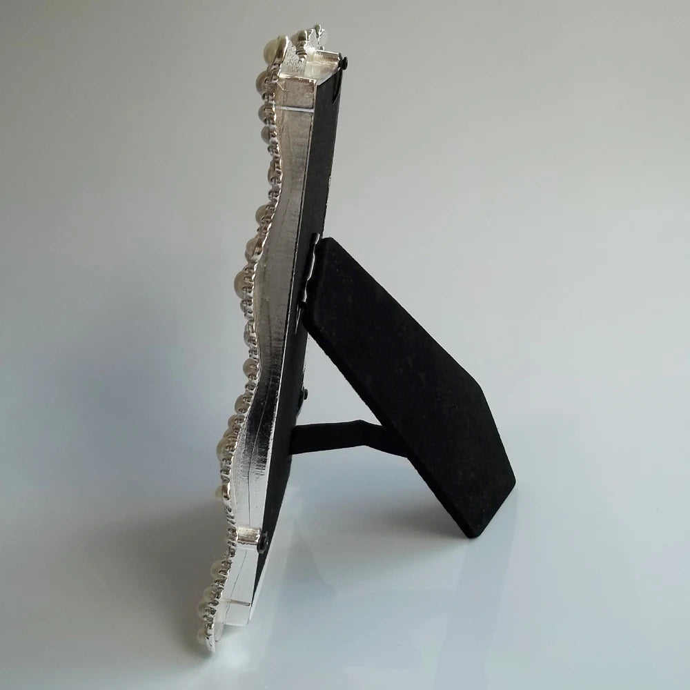 Metallbilderrahmen – Silber & Perlen – Verschiedene Grössen