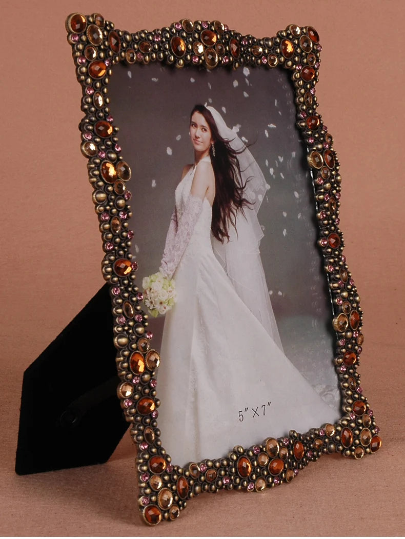 Metallbilderrahmen – Silber & Perlen – Verschiedene Grössen