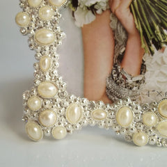 Metallbilderrahmen – Silber & Perlen – Verschiedene Grössen