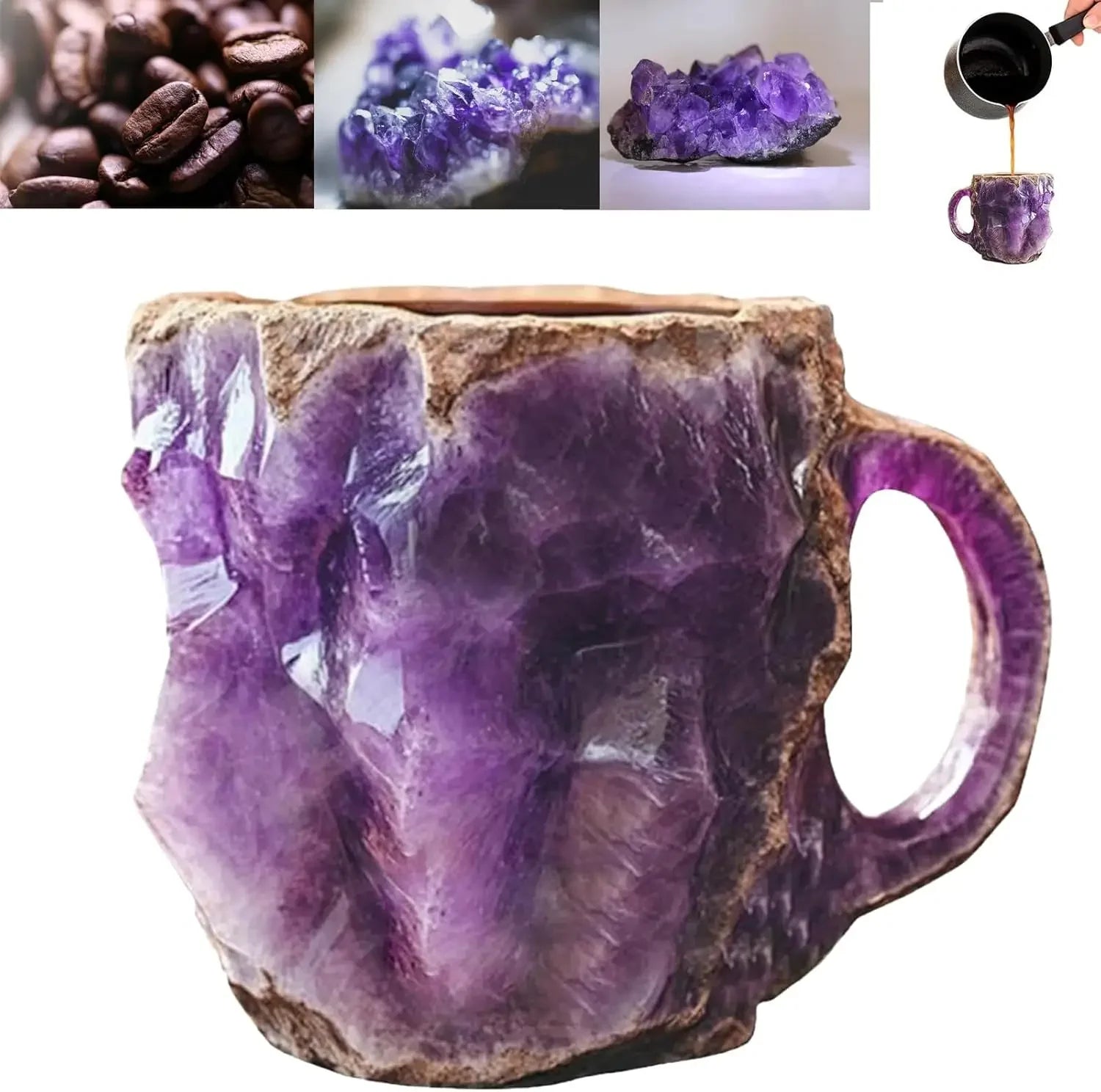 Mineral Crystal Kaffeetasse – Modernes Harzdesign 400ml