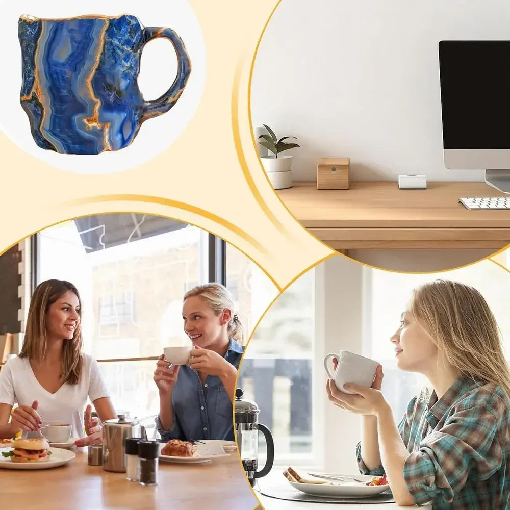 Mineral Crystal Kaffeetasse – Modernes Harzdesign 400ml