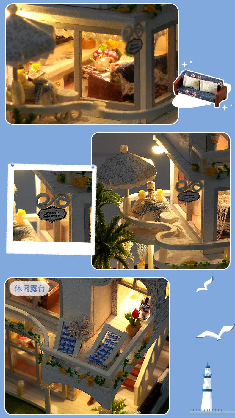 Mini-Puppenhaus-Set – Holz Handgemacht – 16x4x12.5cm