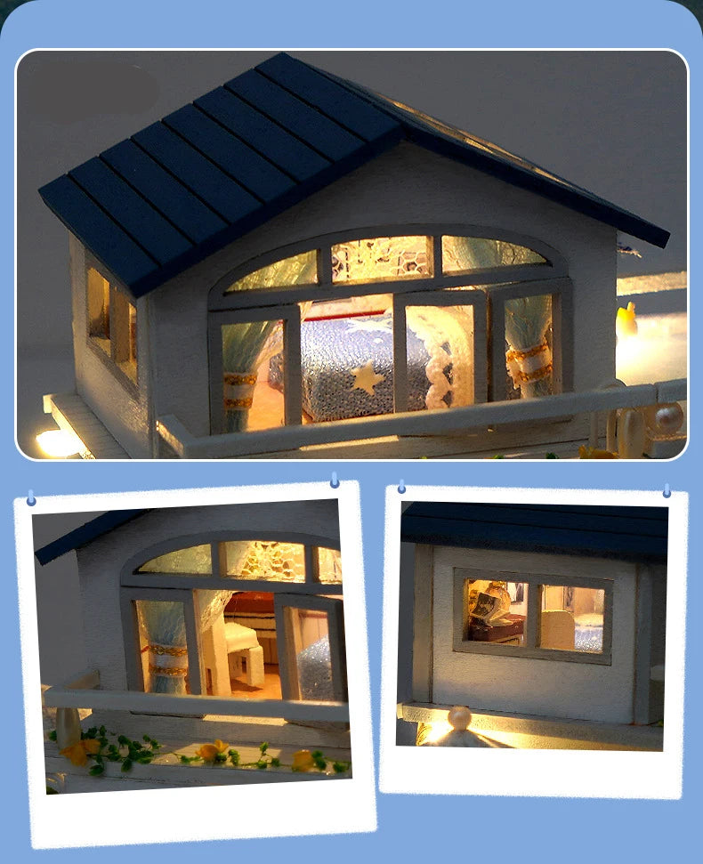 Mini-Puppenhaus-Set – Holz Handgemacht – 16x4x12.5cm