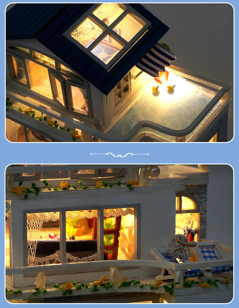 Mini-Puppenhaus-Set – Holz Handgemacht – 16x4x12.5cm