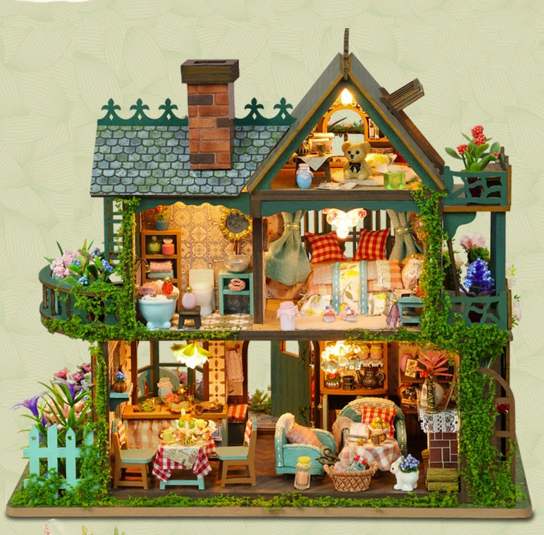 Miniatur Puppenhaus Bausatz – Handgemacht Holz Design