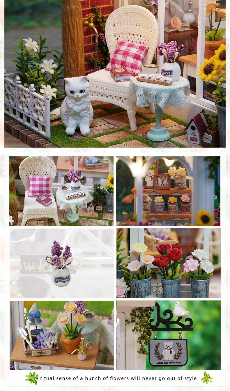 Miniatur Puppenhaus – Holz DIY Dekoration mit LED