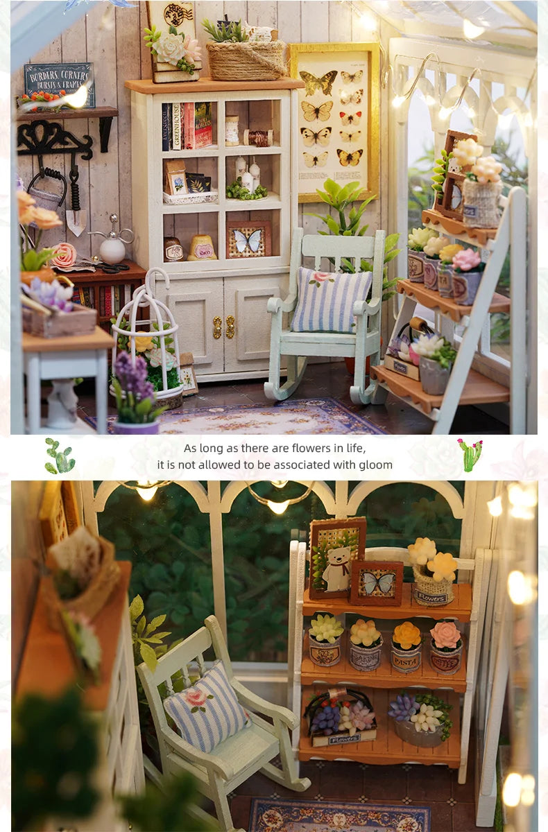 Miniatur Puppenhaus – Holz DIY Dekoration mit LED