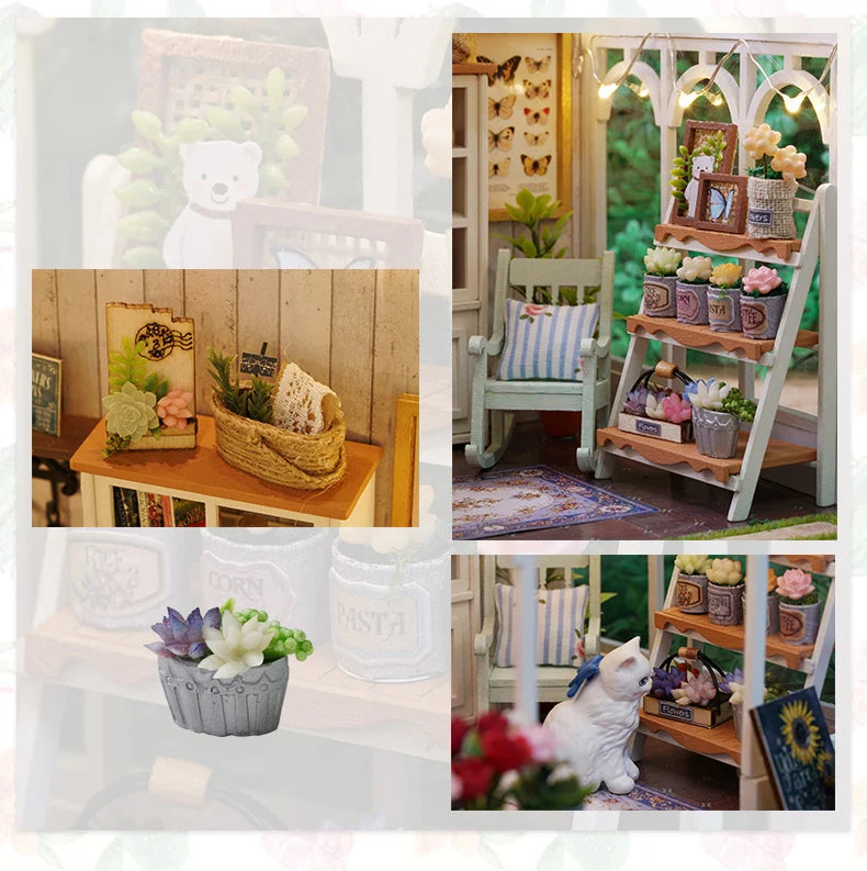 Miniatur Puppenhaus – Holz DIY Dekoration mit LED