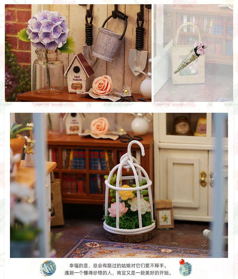 Miniatur Puppenhaus – Holz DIY Dekoration mit LED