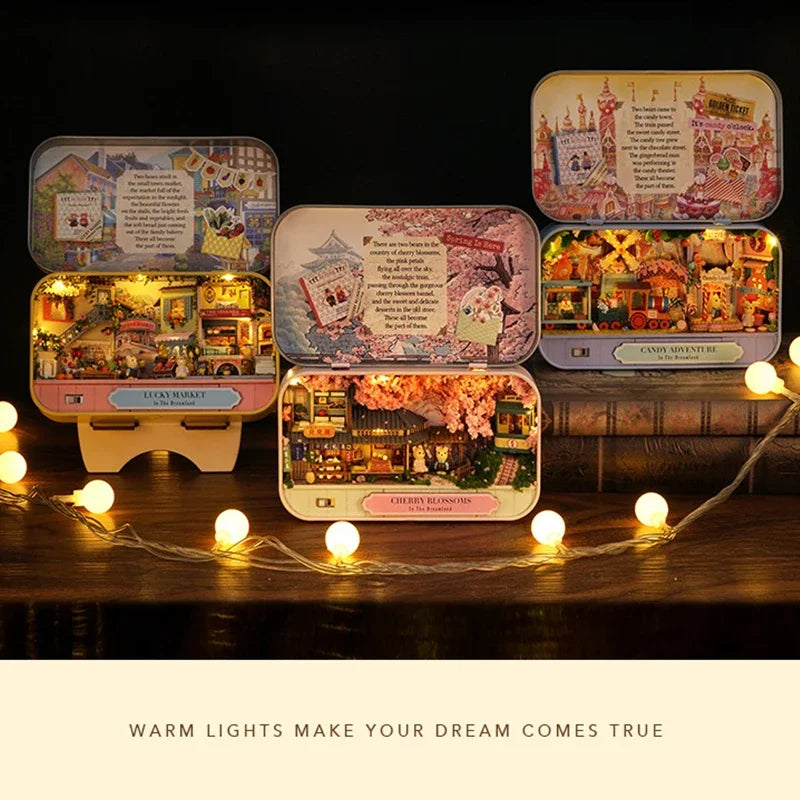 Miniatur Puppenhaus – Holzstil – Schlafzimmerdeko