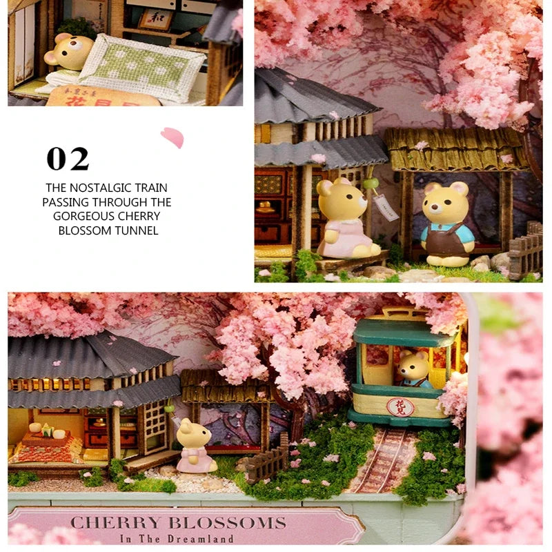 Miniatur Puppenhaus – Holzstil – Schlafzimmerdeko