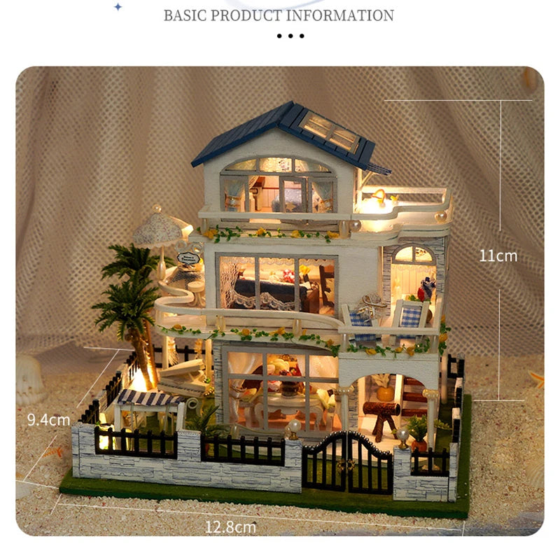 Miniatur-Puppenhaus-Set – Handgefertigtes Holz – 16*4*12,5cm
