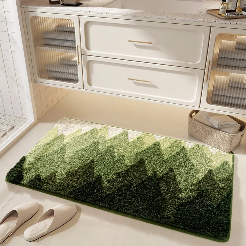 minimalistische blumen-badematte aus imitations-kaschmir, moderne rechteckige form, grösse: 60x90 cm, farbe: CFYR-1