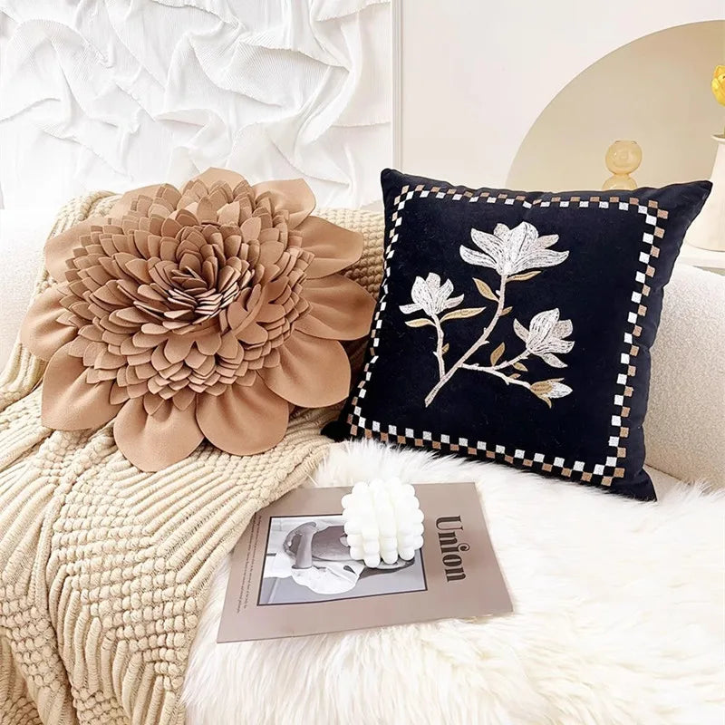 Mittelalterliche Bestickte Samtkissen - Retro Charme 30x50cm