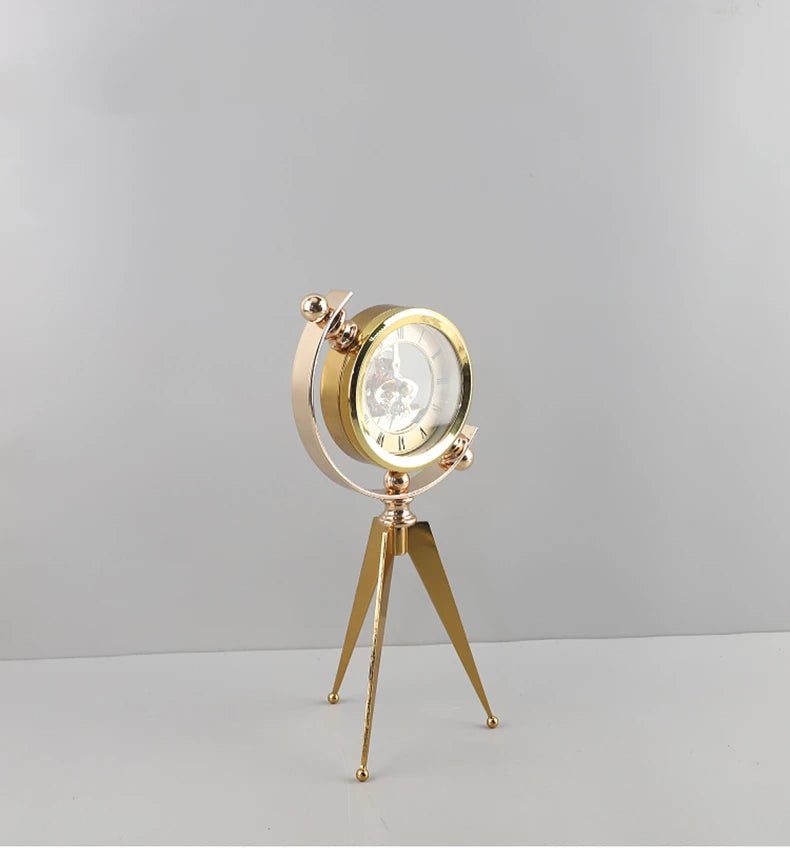 Moderne Metall-Tischuhr – Leichter Luxus, Rund