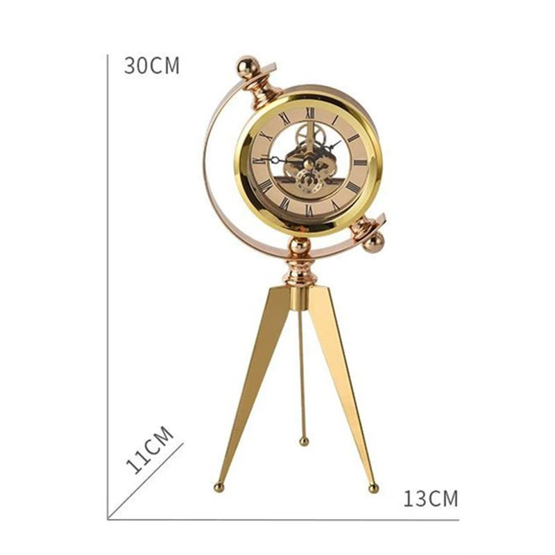 Moderne Metall-Tischuhr – Leichter Luxus, Rund