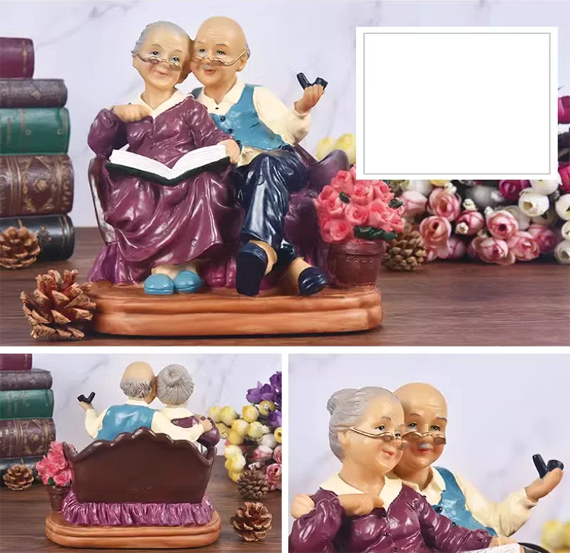 Moderne Resin-Statue – Grosseltern Edition