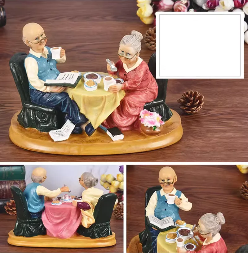 Moderne Resin-Statue – Grosseltern Edition