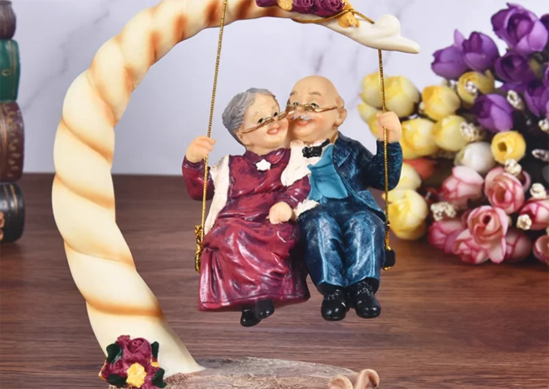 Moderne Resin-Statue – Grosseltern Edition