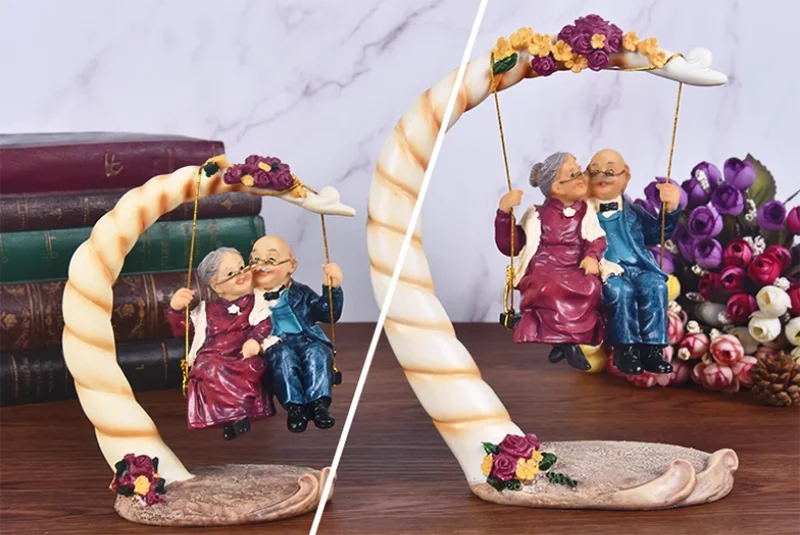 Moderne Resin-Statue – Grosseltern Edition