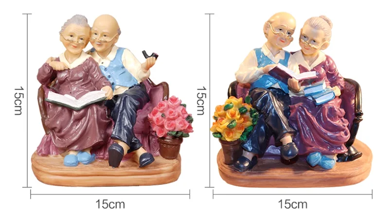 Moderne Resin-Statue – Grosseltern Edition