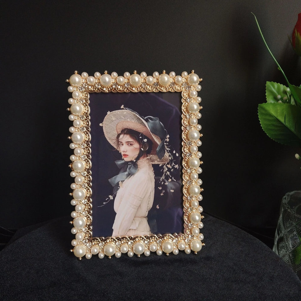 Moderner Metallrahmen – Perleneinlage – 6-7 Zoll