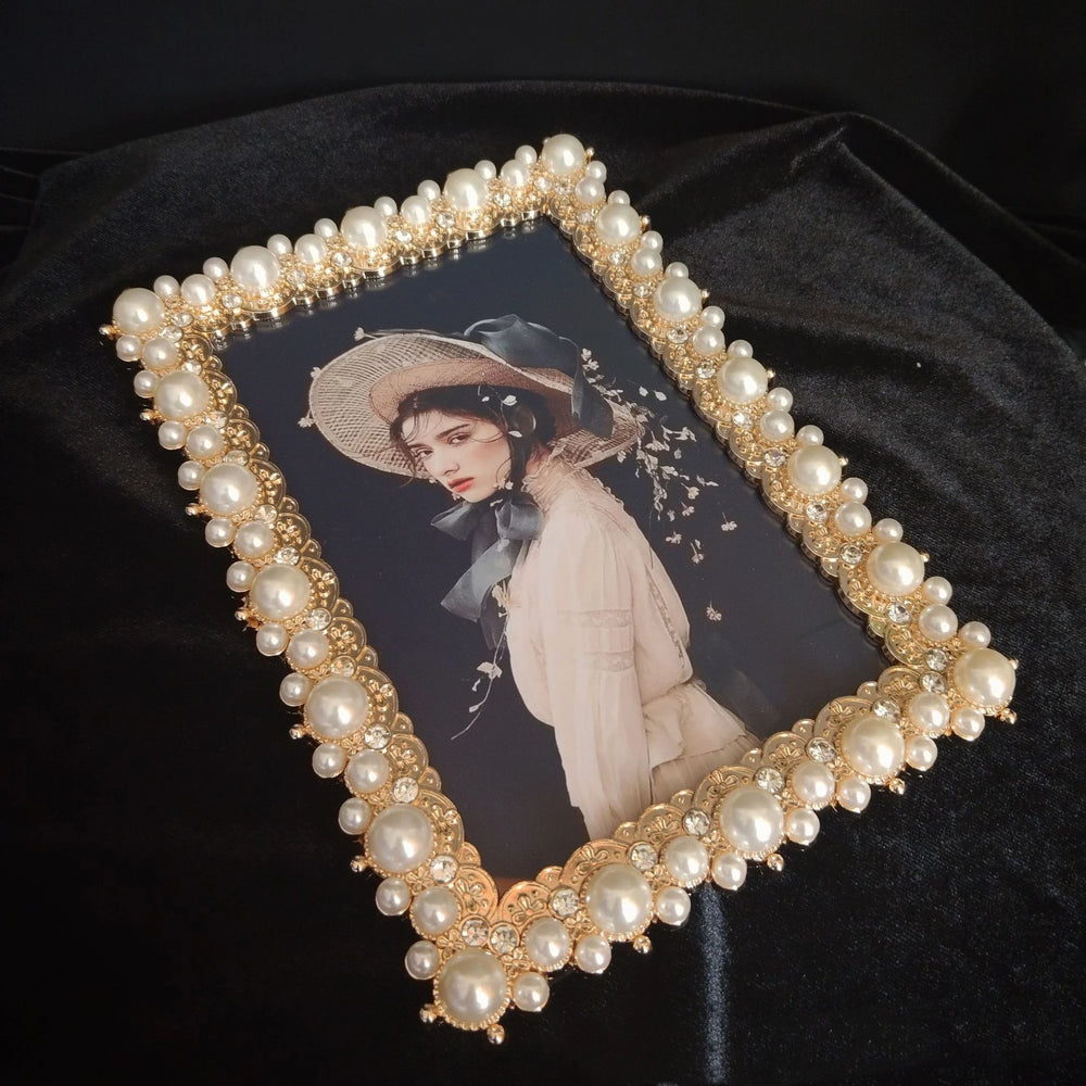 Moderner Metallrahmen – Perleneinlage – 6-7 Zoll