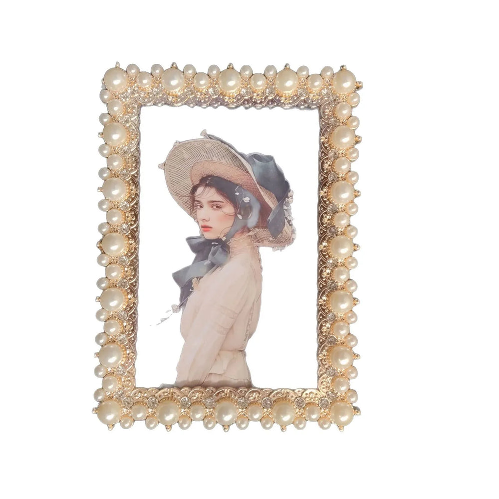 Moderner Metallrahmen – Perleneinlage – 6-7 Zoll