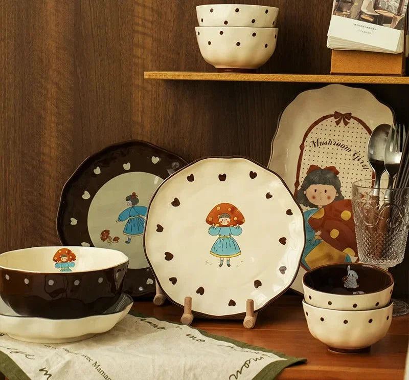 Mushroom Girl Keramikset – Vintage & Umweltfreundlich