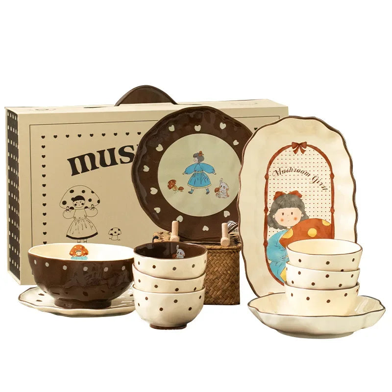 Mushroom Girl Keramikset – Vintage & Umweltfreundlich