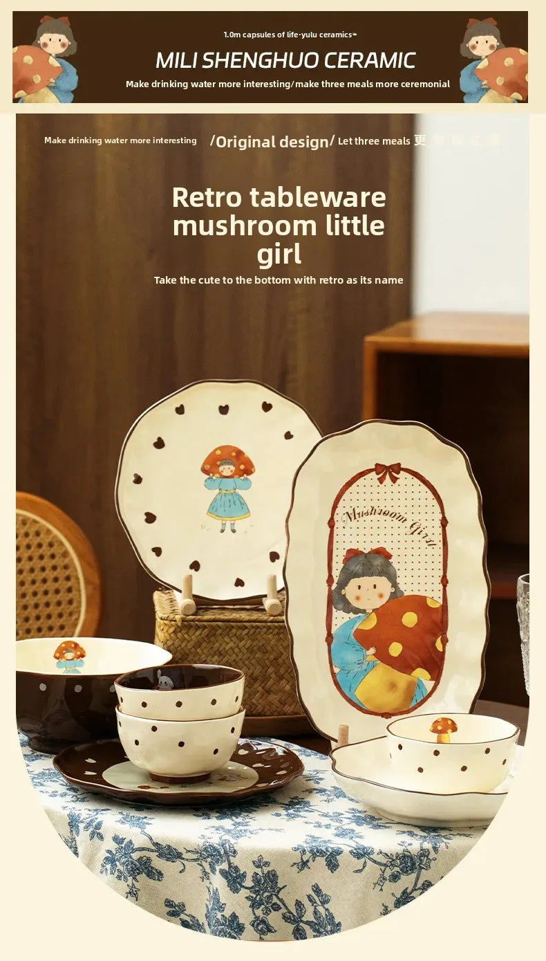 Mushroom Girl Keramikset – Vintage & Umweltfreundlich