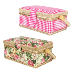 Nähkorb – Blumendesign – 19x13x10cm Handgemacht