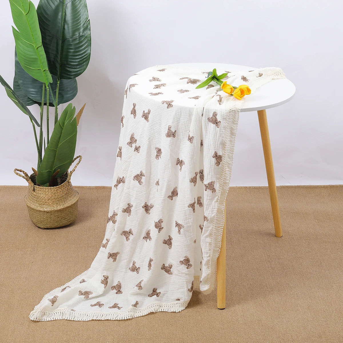 Neugeborenen Baumwolltuch – Bio-Tasseln – 80x65/100x120 cm