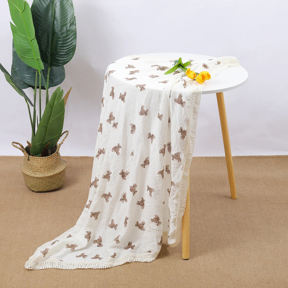 Neugeborenen Baumwolltuch – Bio-Tasseln – 80x65/100x120 cm