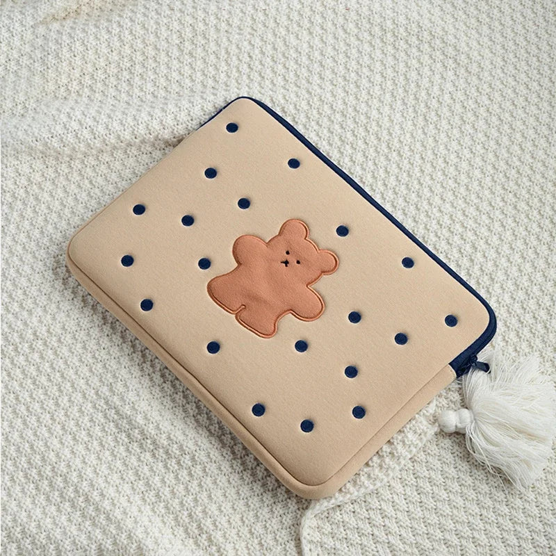 Niedliche Bären-Laptophülle – Polyester Cartoon – Grössen 13-16 Zoll