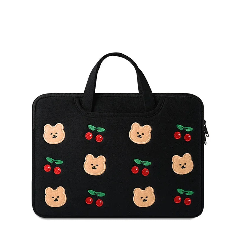 Niedliche Bären-Laptophülle – Polyester Cartoon – Grössen 13-16 Zoll