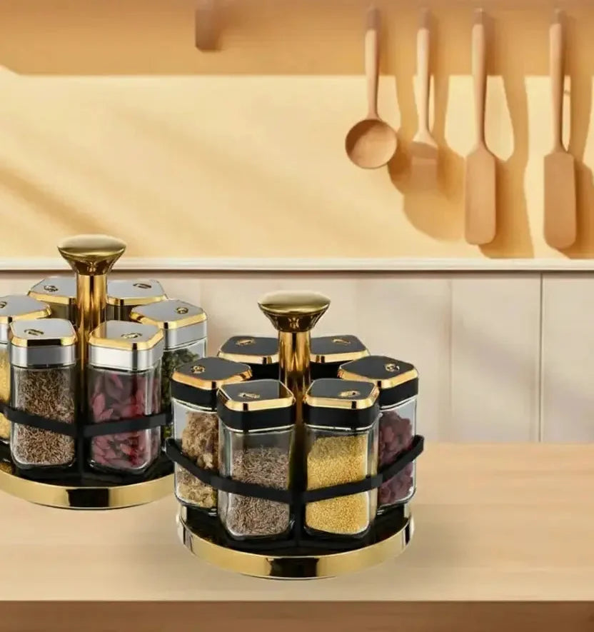 Nordic Gewürzglas Set – Keramik & Holz Design