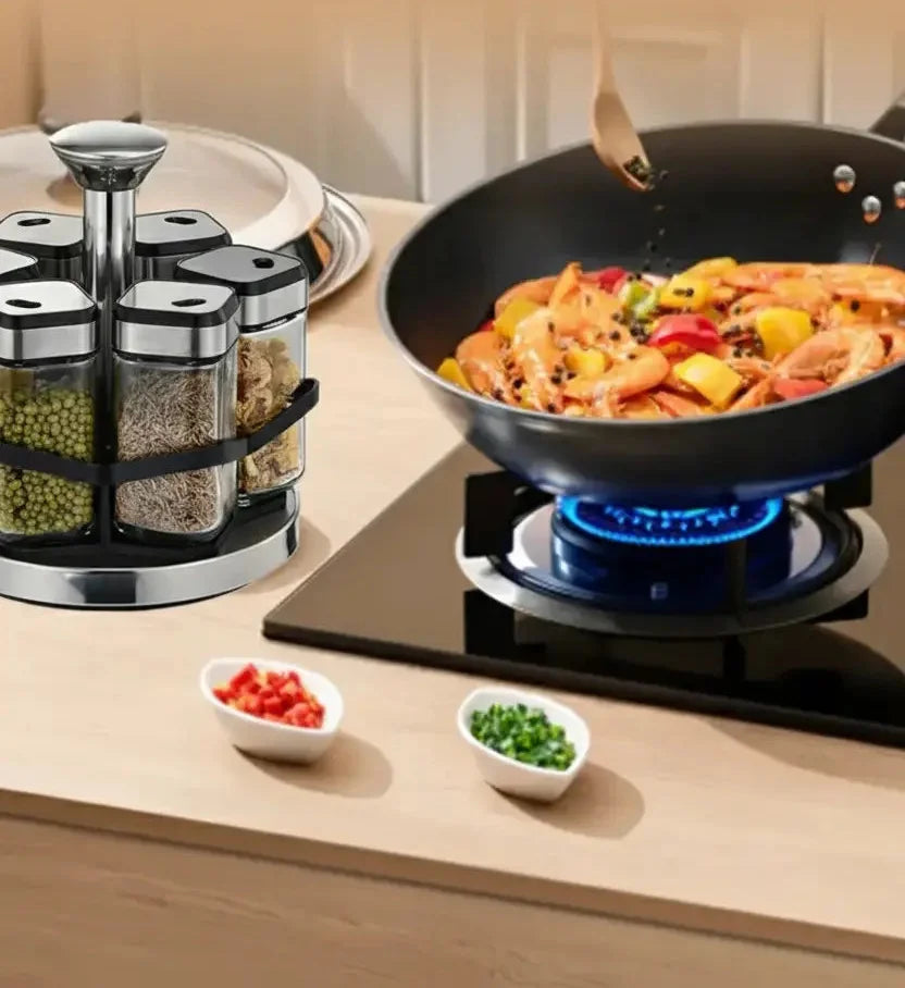 Nordic Gewürzglas Set – Keramik & Holz Design