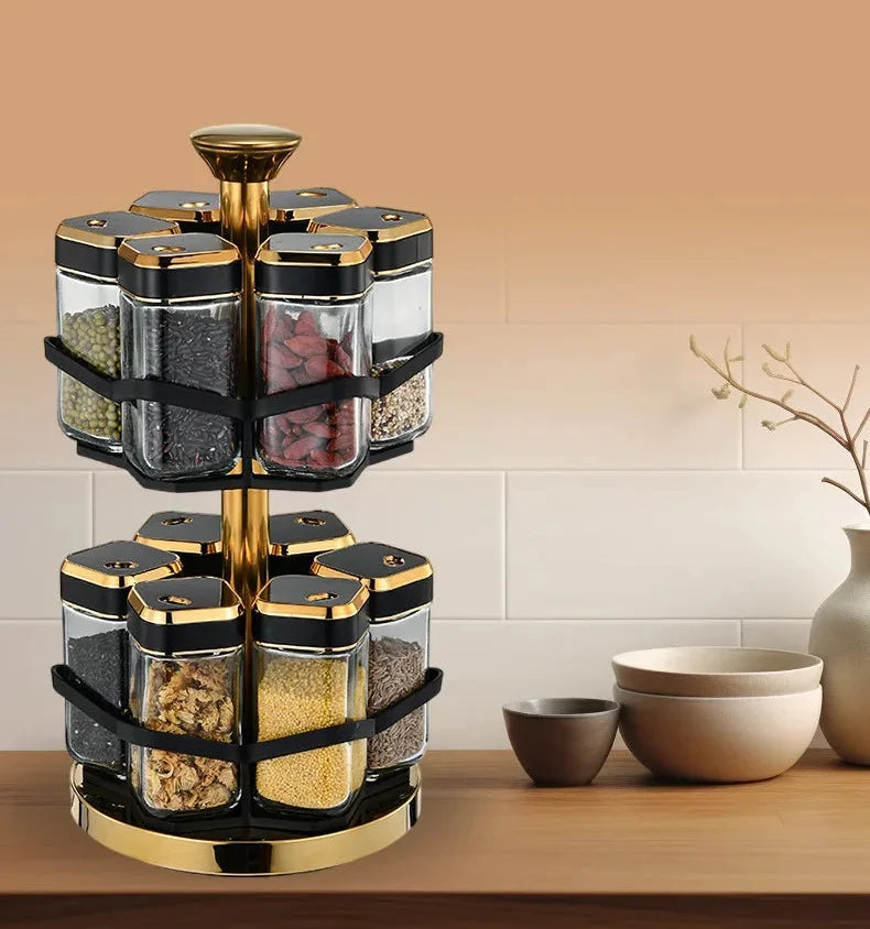 Nordic Gewürzglas Set – Keramik & Holz Design