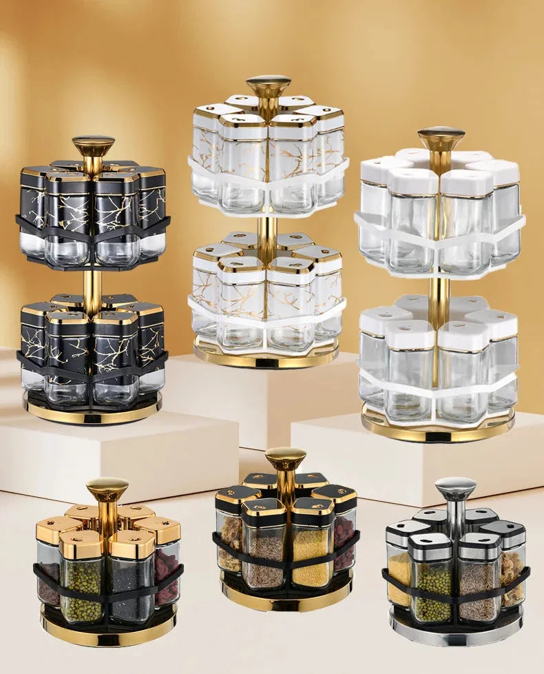 Nordic Gewürzglas Set – Keramik & Holz Design