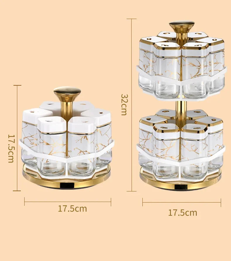 Nordic Gewürzglas Set – Keramik & Holz Design