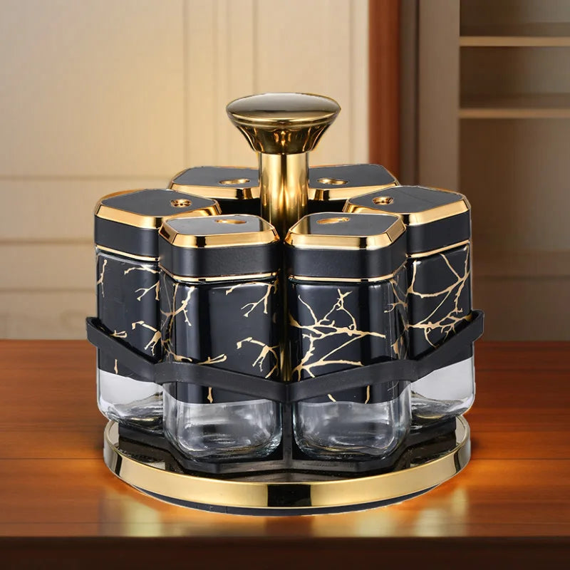 Nordic Gewürzglas Set – Keramik & Holz Design