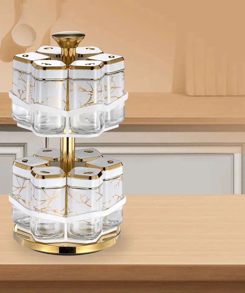 Nordic Gewürzglas Set – Keramik & Holz Design