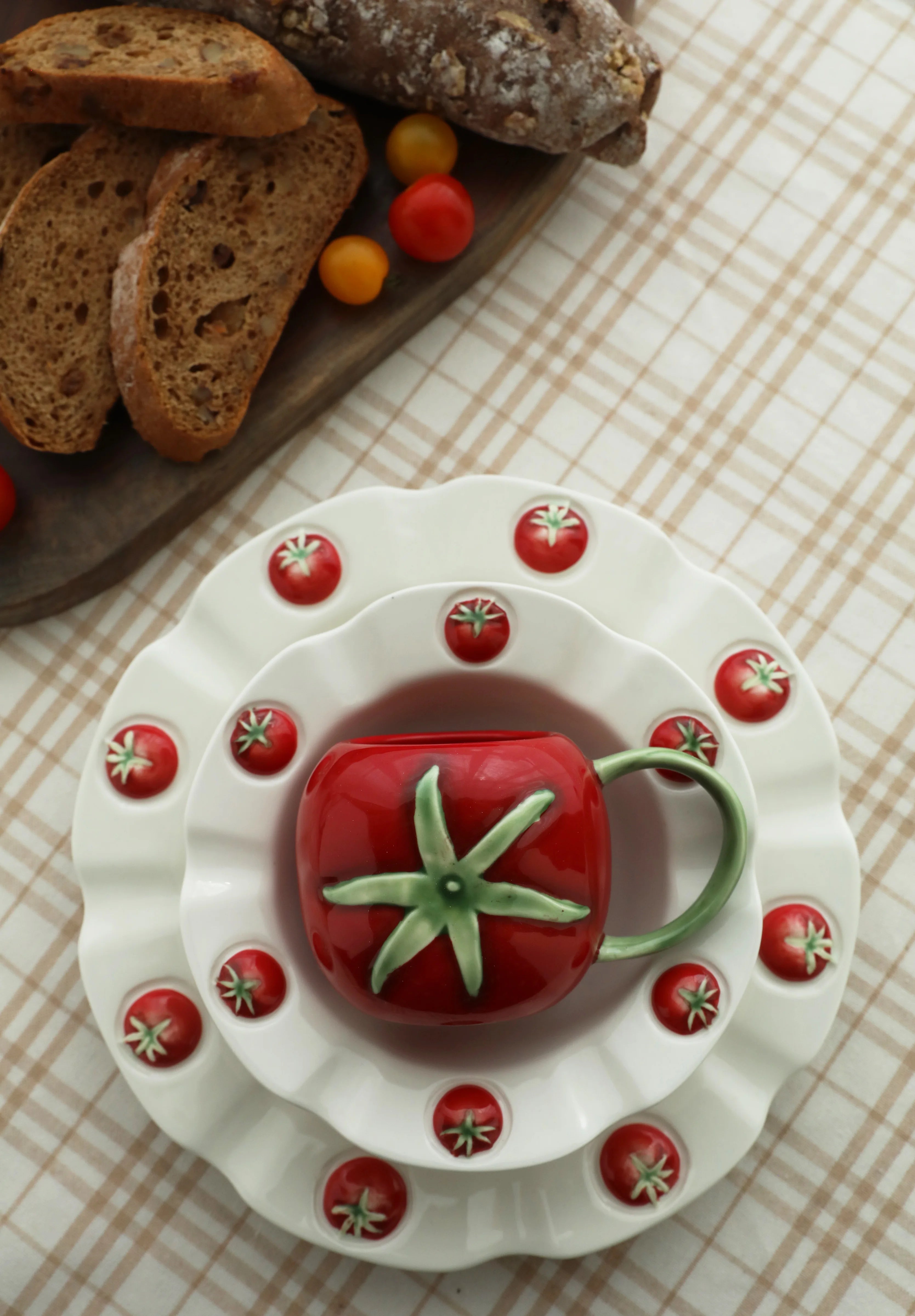 Nordic Keramik Becher Set – Handbemaltes Design