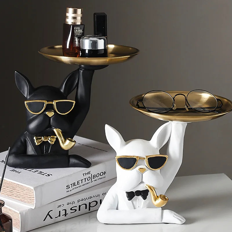 Nordic Style Cool Dog Skulptur – Harztablett Kunst