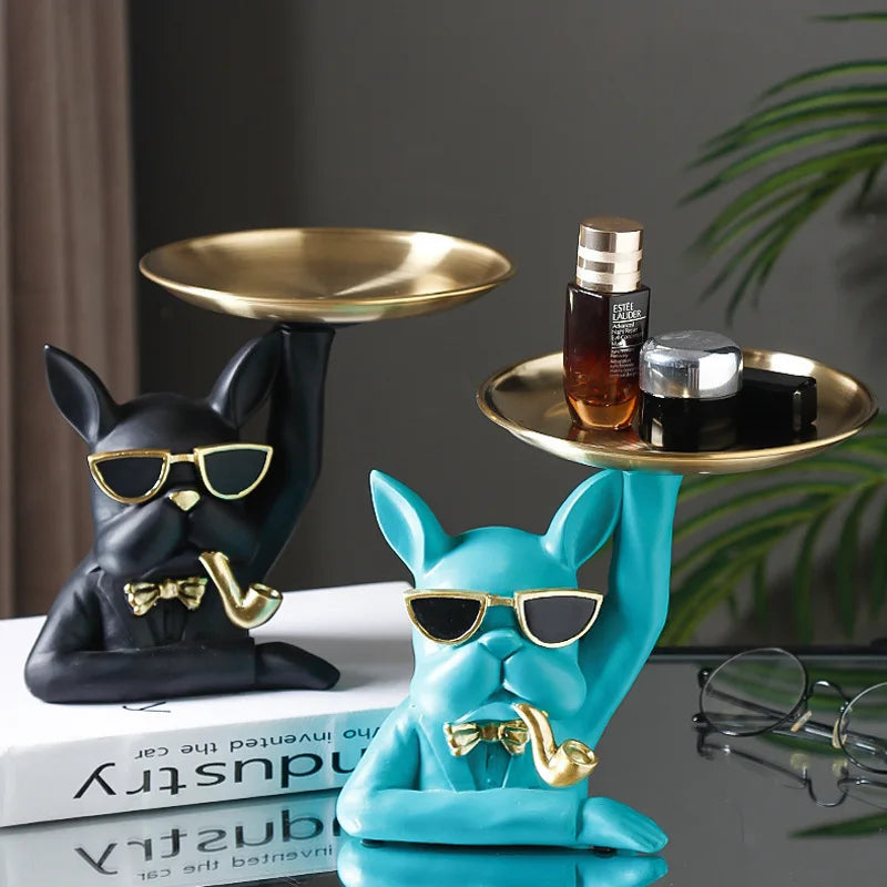 Nordic Style Cool Dog Skulptur – Harztablett Kunst